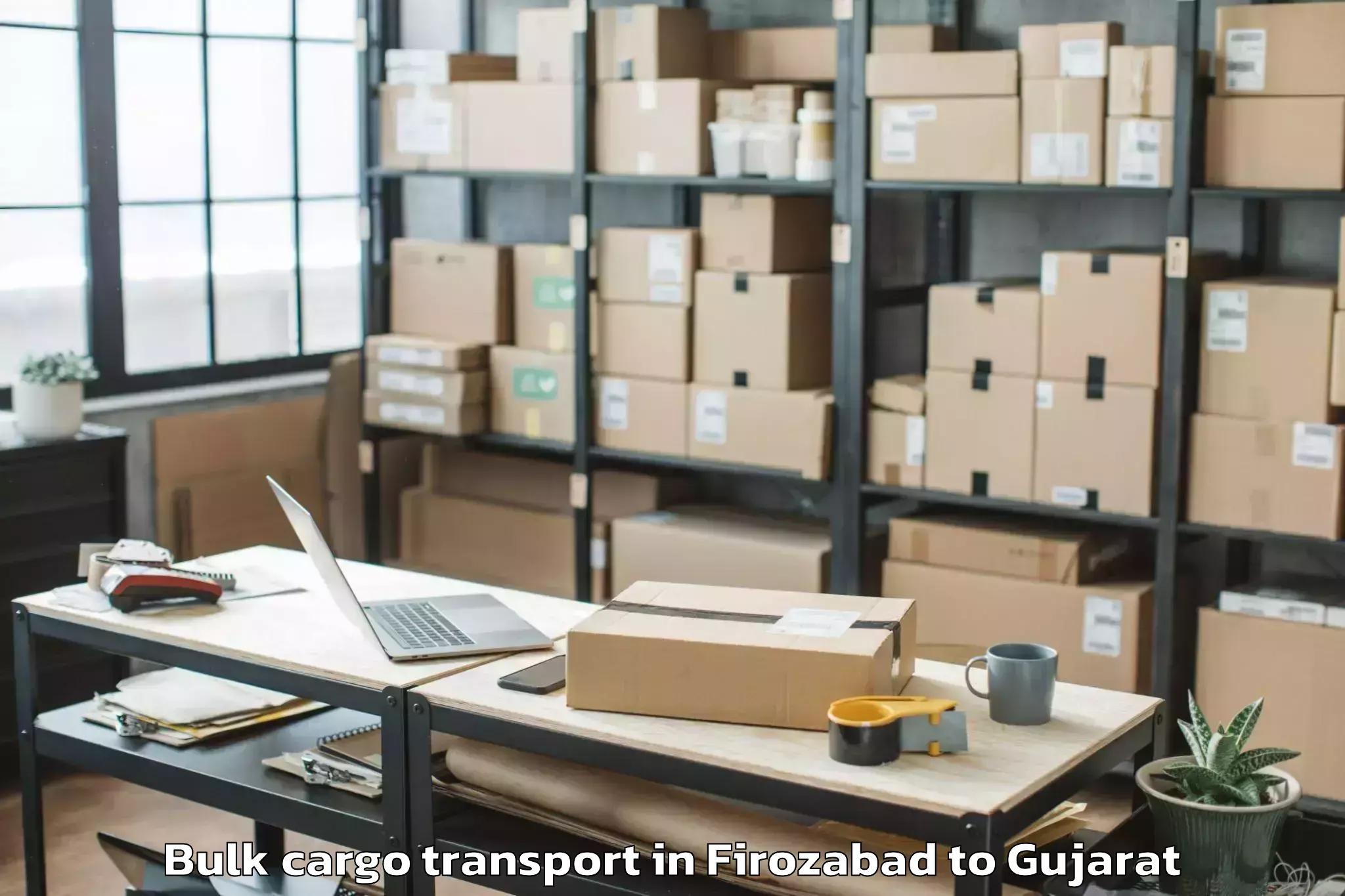 Top Firozabad to Jamkandorna Bulk Cargo Transport Available